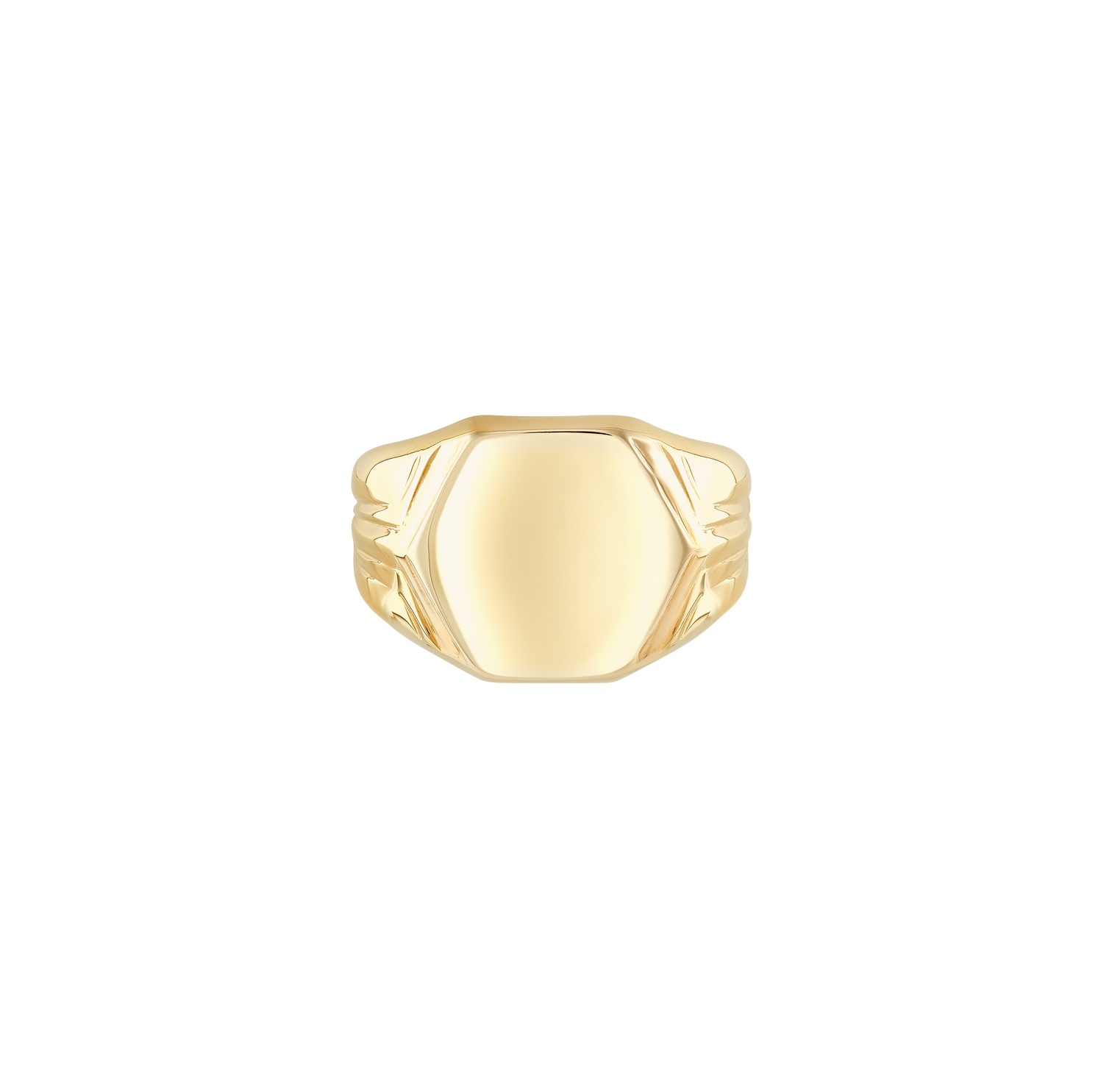 Sabel Collection Yellow Gold Hexagon Signet Ring